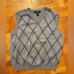 Brooks Brothers Large Blue White Argyle Men's Cotton Sweater Vest Shirt